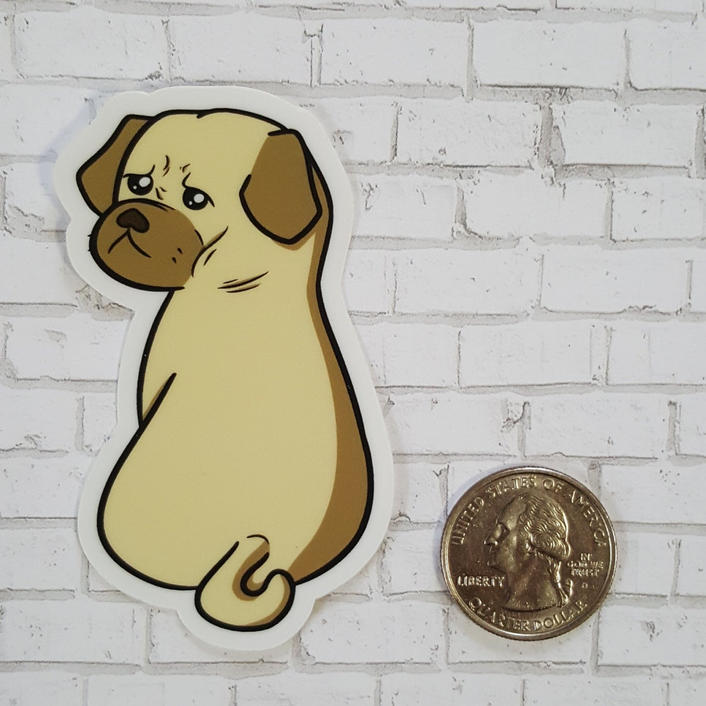 Cute Sad Pug Sticker