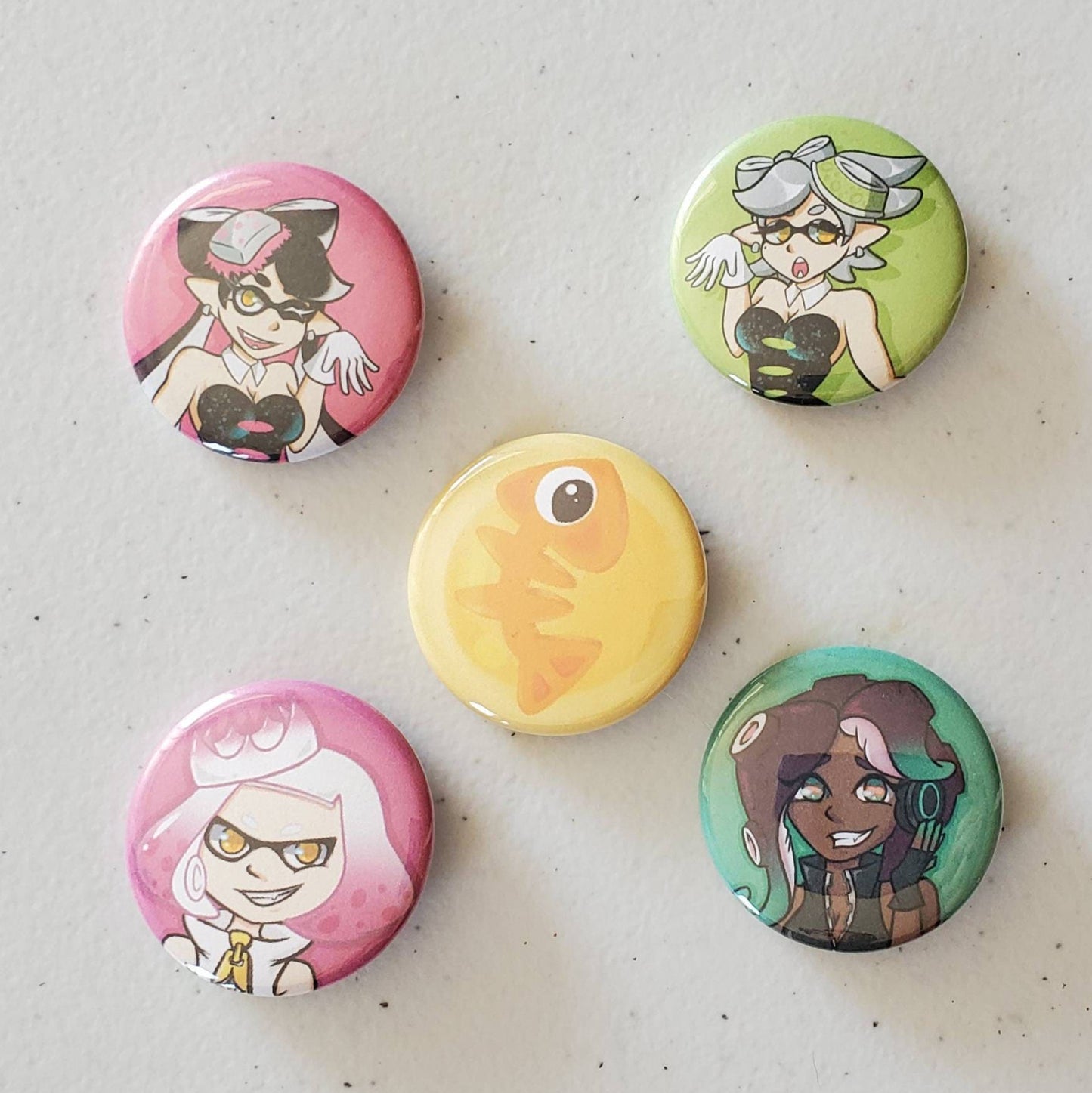 Splatoon Squid Sisters | Splatoon 2 Off the Hook | Salmon Run Golden Power Egg | Pinback Buttons