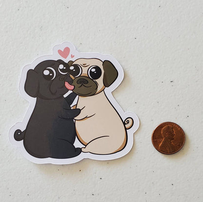 Pug Hug Sticker