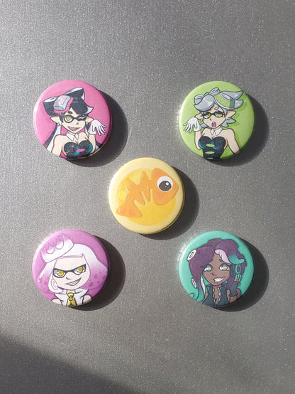 Splatoon 1 & 2 Squid Sisters and Salmon Run Golden Power Egg Magnet Pack