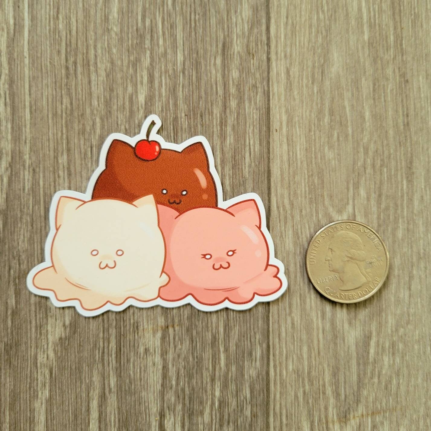 Nyanpolitan | Neapolitan Ice Cream Cats | Original Design Sticker