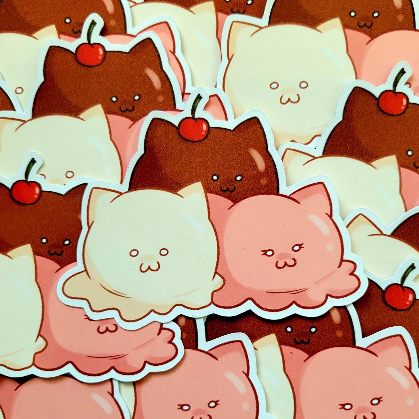 Nyanpolitan | Neapolitan Ice Cream Cats | Original Design Sticker