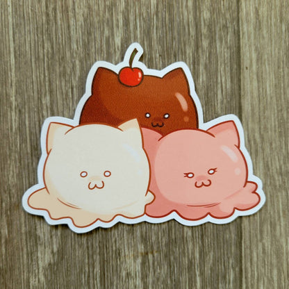 Nyanpolitan | Neapolitan Ice Cream Cats | Original Design Sticker