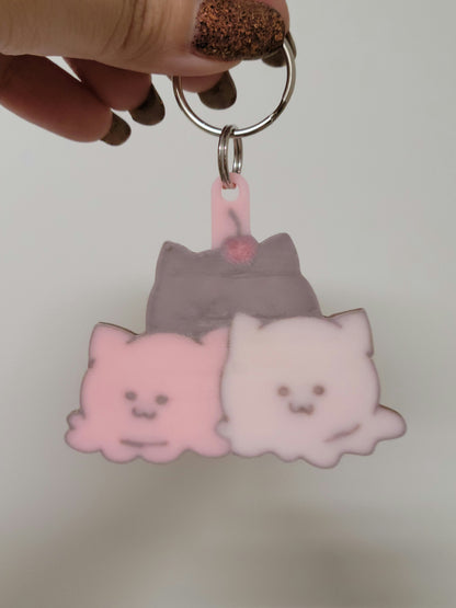 Nyanpolitan Neapolitan Ice Cream Cats Keychain